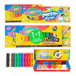 Farby plakatowe 12k + Plastelina 12k GRATIS COLORINO