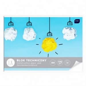 Blok techniczny Interdruk biały, A4/10k, gramatura 170 g
